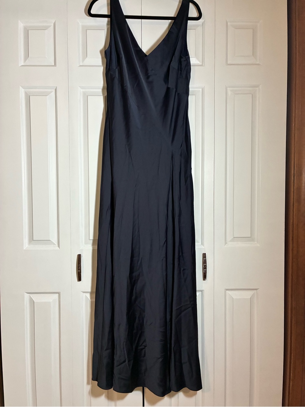 Ralph Lauren V Neck Paneled Satin Dress